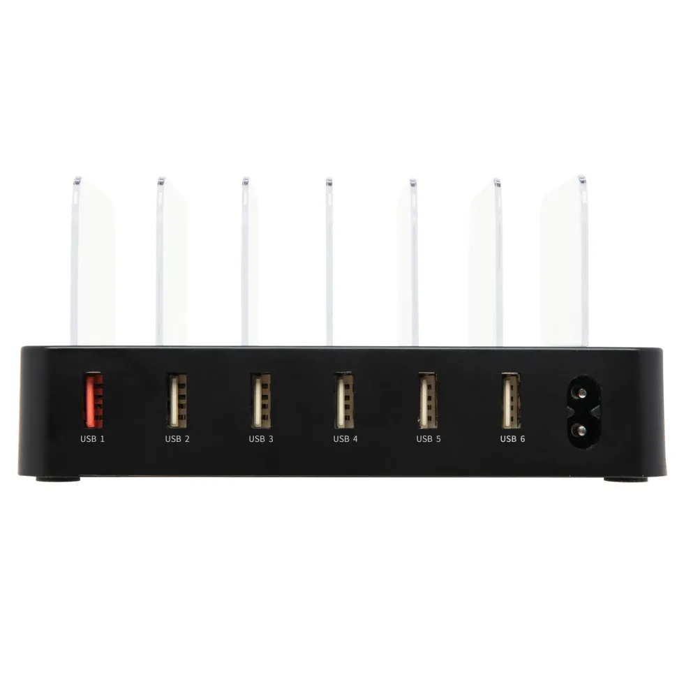 Linocell USB-laddstation med ställfunktion 6 portar