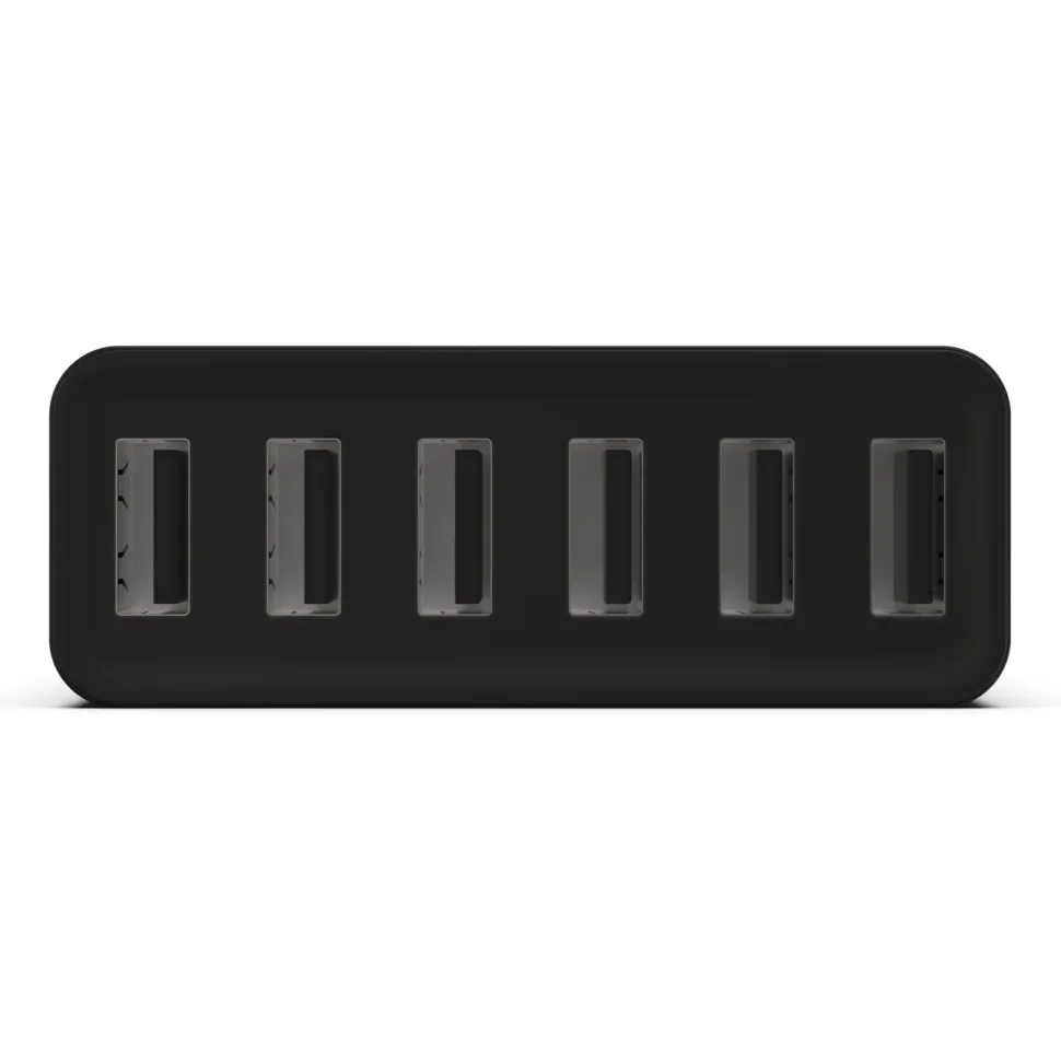 Linocell USB-laddstation 6 portar Svart