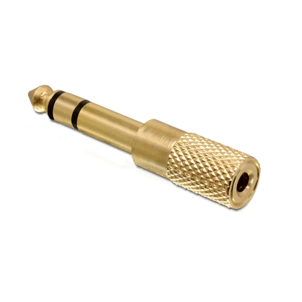 Ljudadapter 3,5 mm till 6,3 mm Stereo Guld