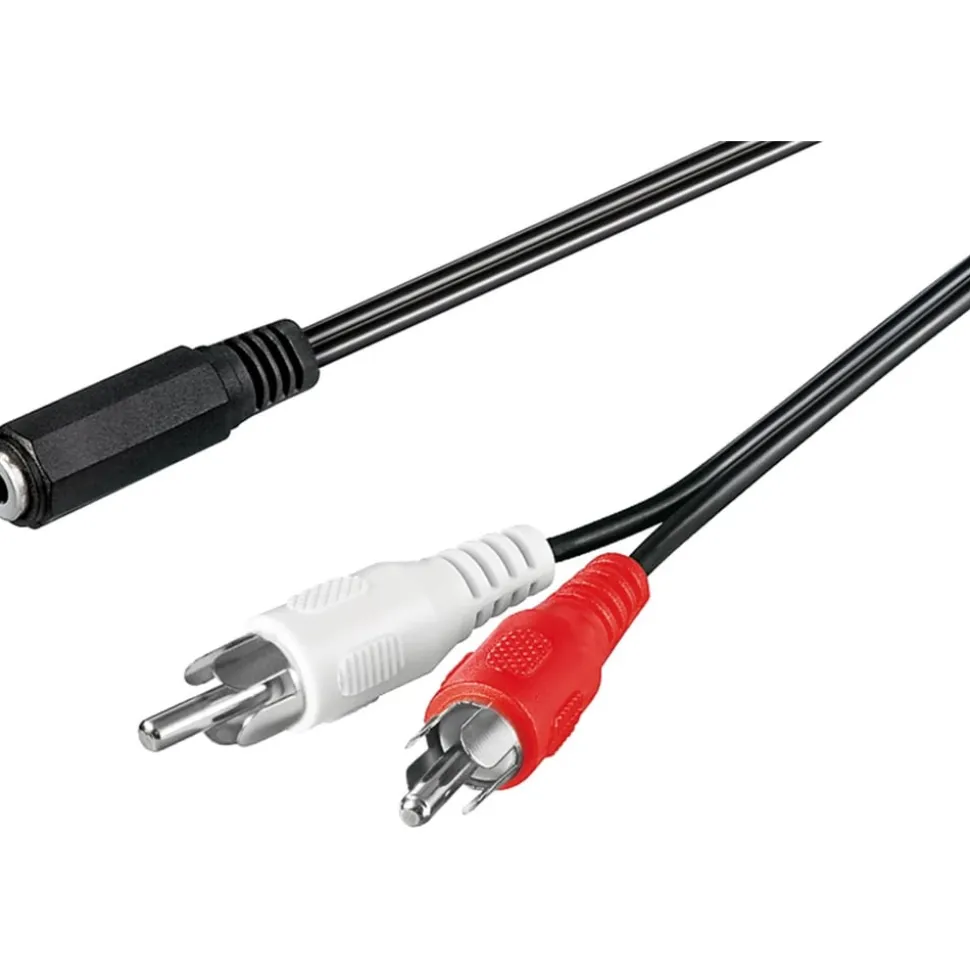 Ljudadapter 2x RCA hane till 3,5 mm hona 1,5 m