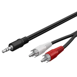 Ljudkabel 3,5 mm till 2x RCA 0,5 m