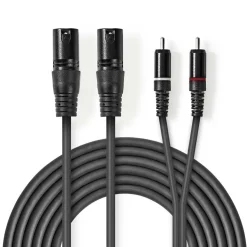 Ljudkabel 2x XLR till 2x RCA