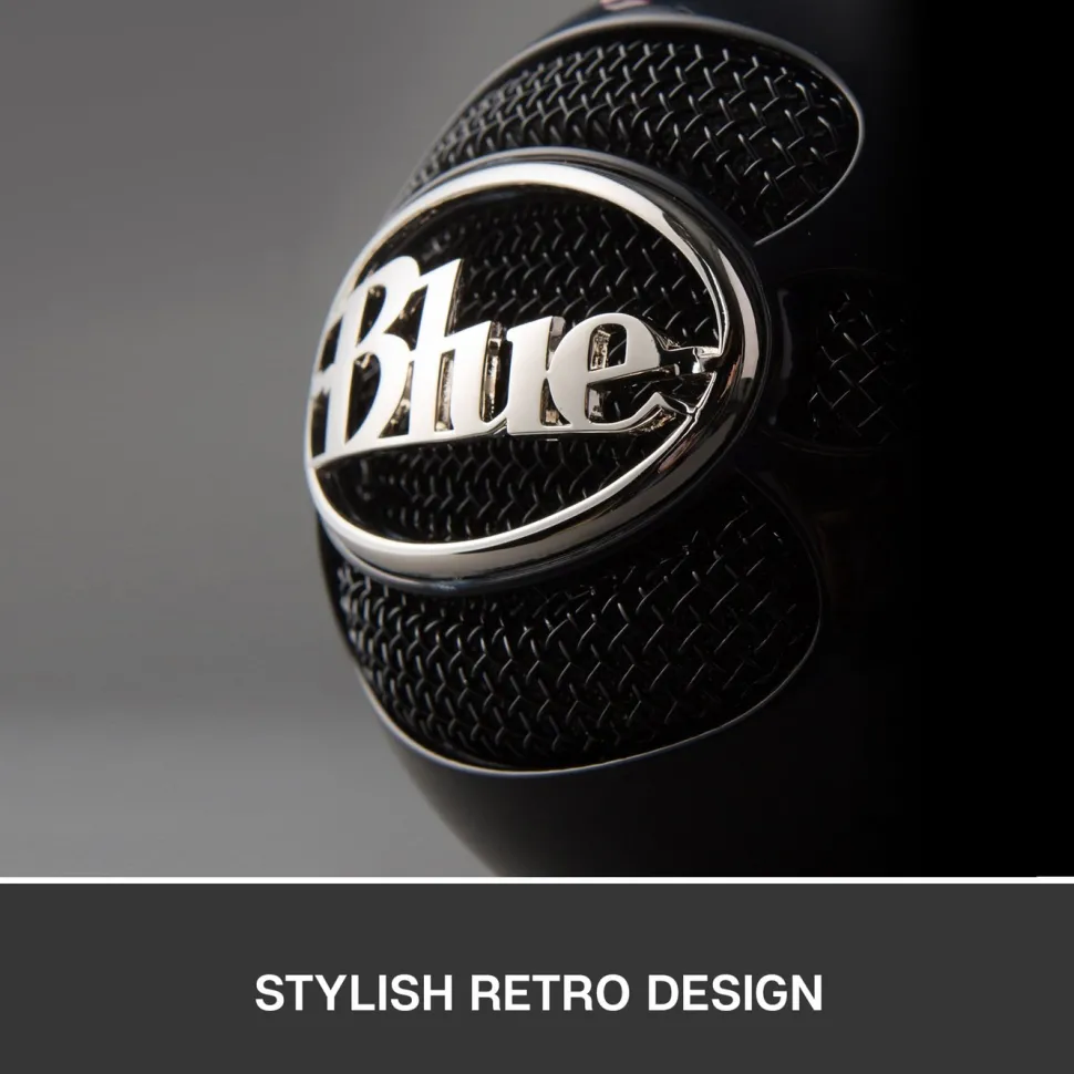 Logitech C Blue Snowball USB-stereomikrofon Svart
