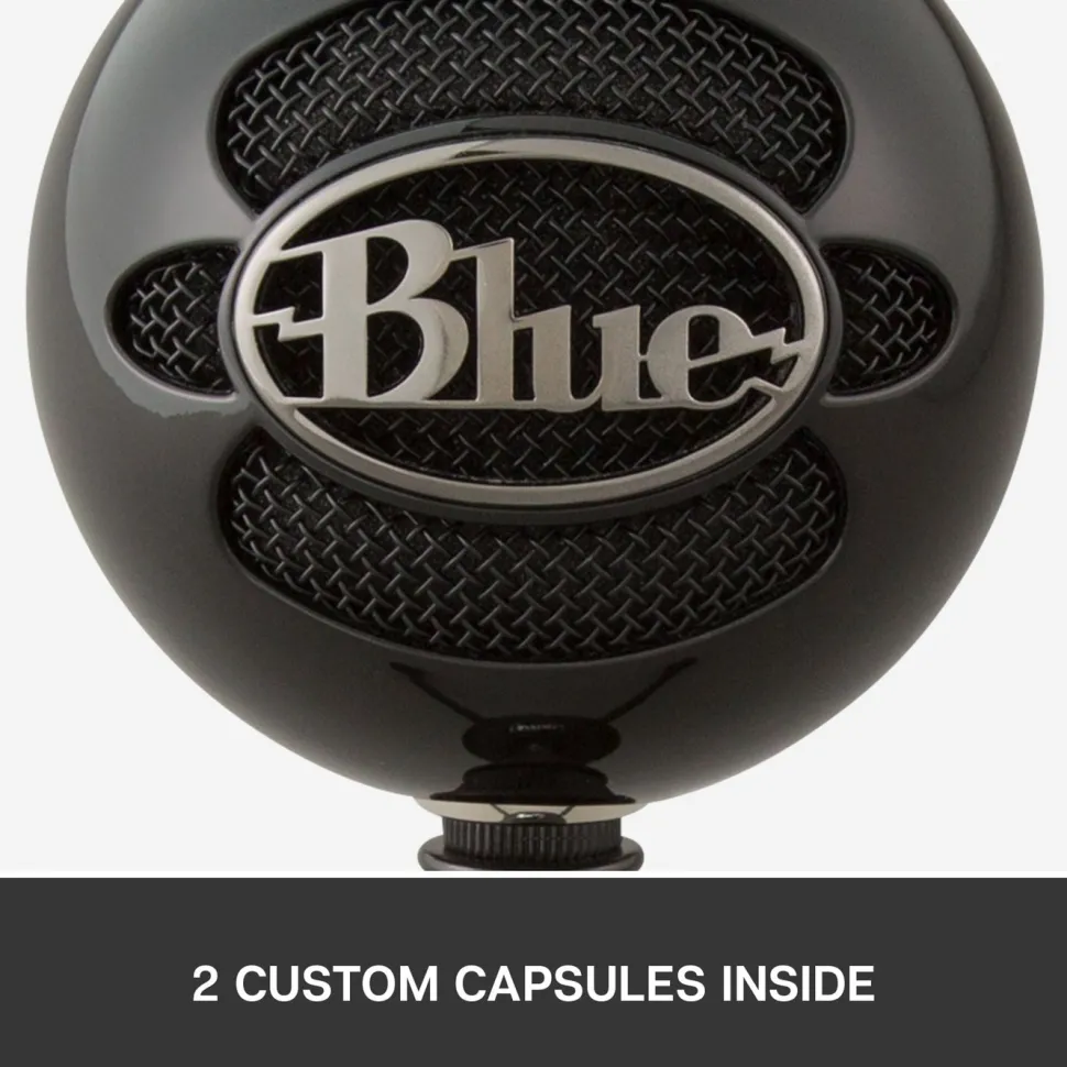 Logitech C Blue Snowball USB-stereomikrofon Svart