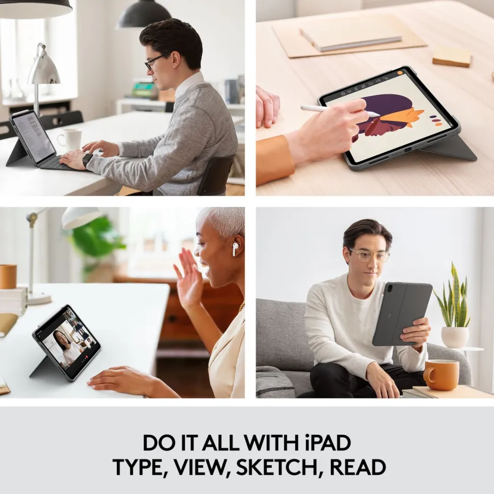 Logitech Combo Touch Tangentbord för iPad Air (4:e-5:e gen)