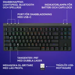 Logitech G515 Lightspeed TKL Tactile Svart