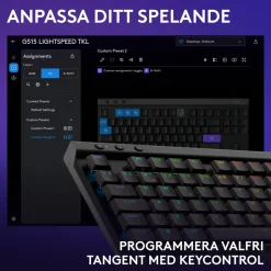 Logitech G515 Lightspeed TKL Tactile Svart