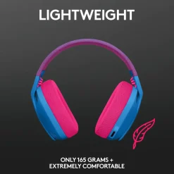 Logitech G 435 Lightspeed Trådlöst gaming-headset Blå & Hallon