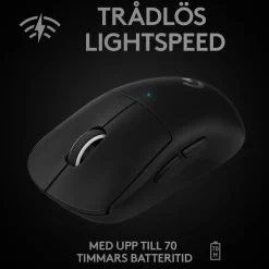Logitech G Pro X Superlight Trådlös gaming-mus Svart
