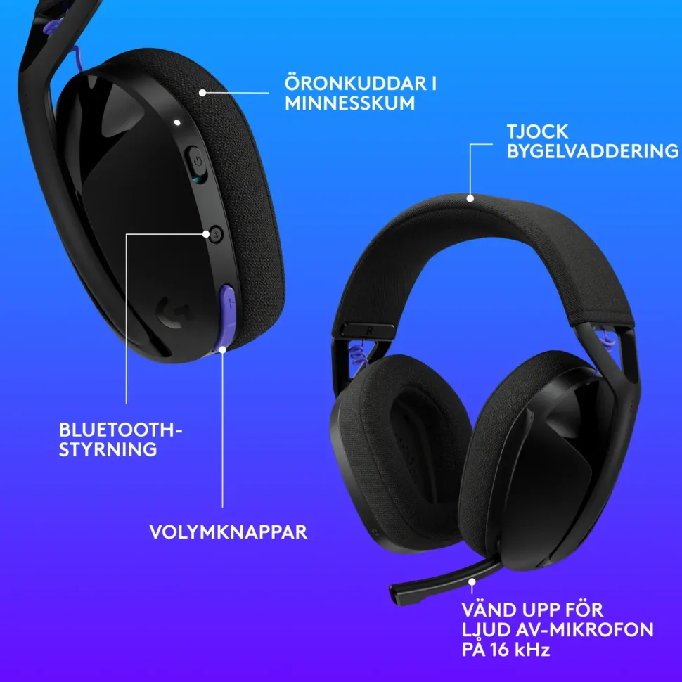 Logitech G321 Trådlöst gamingheadset Svart
