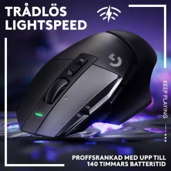 Logitech G 502 X Lightspeed Trådlös gamingmus Svart