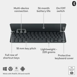 Logitech Keys-To-Go 2 Portabelt Bluetooth-tangentbord