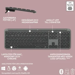 Logitech MK950 Signature Slim Trådlöst tangentbord och mus