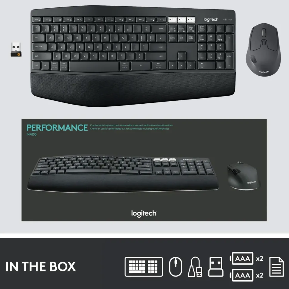 Logitech MK850 Trådlöst tangentbord och mus