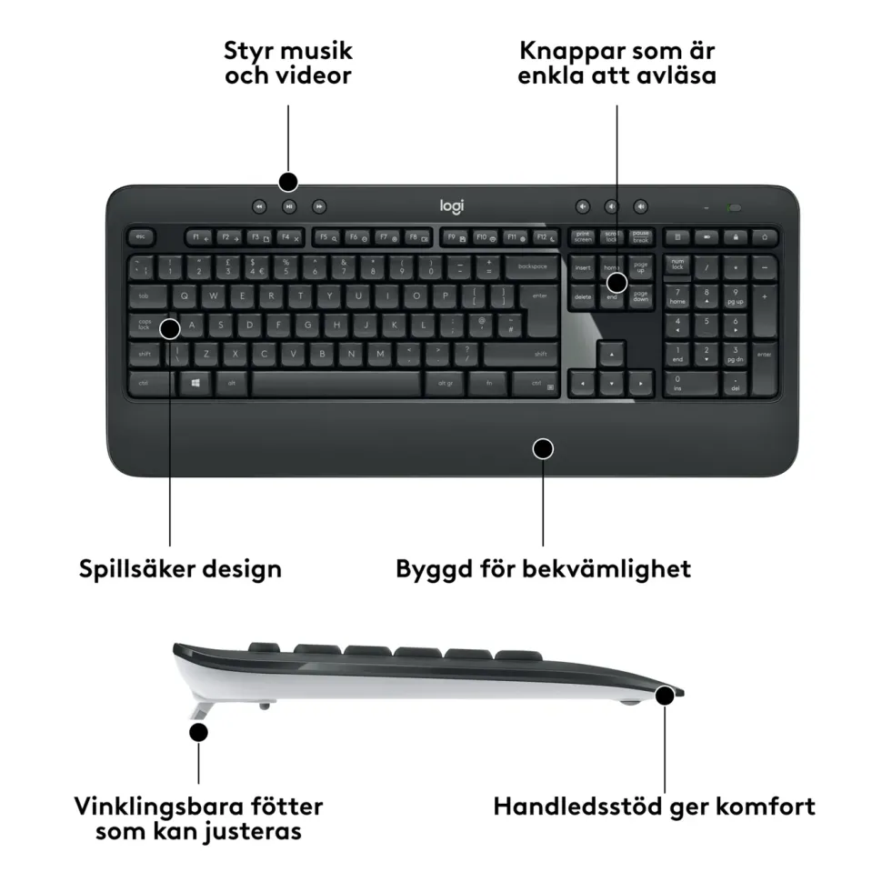 Logitech MK540 Trådlöst tangentbord och mus