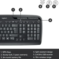 Logitech MK330 Trådlöst tangentbord och mus