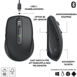 Logitech MX Anywhere 3S Trådlös mus Graphite