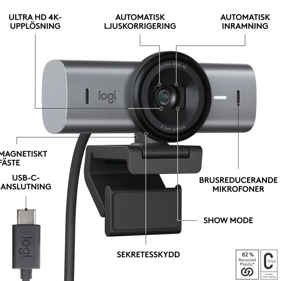 Logitech MX Brio 4K webbkamera