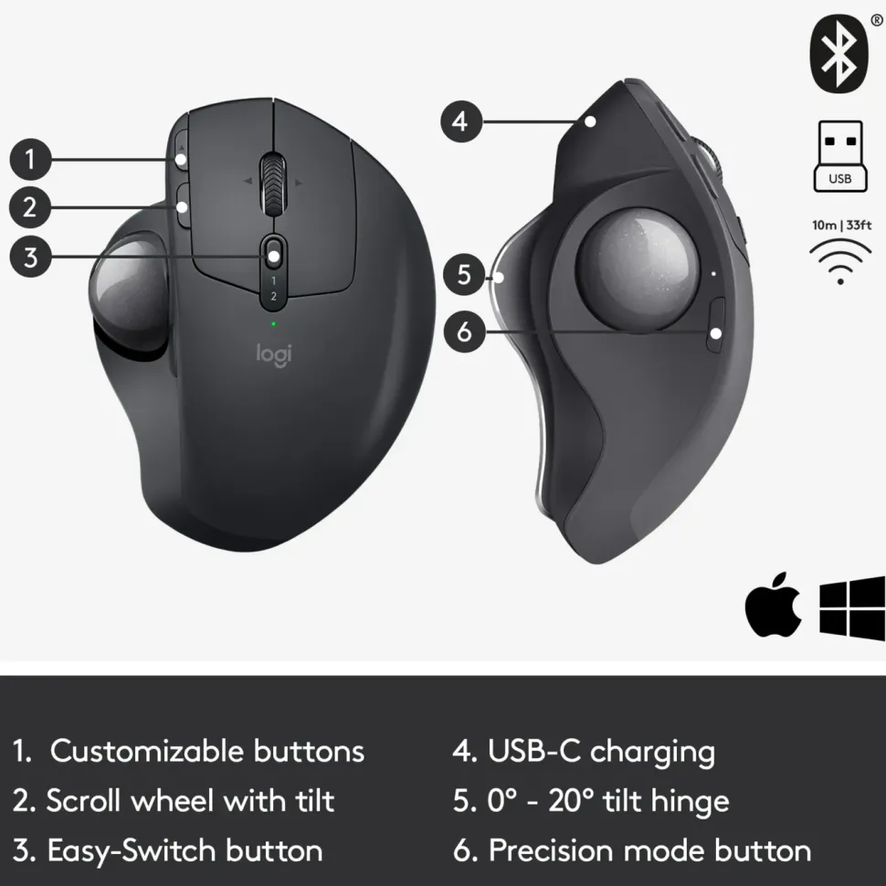 Logitech MX Ergo Trådlös styrkula