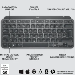 Logitech MX Keys Mini Trådlöst tangentbord Grå