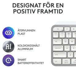 Logitech MX Keys S Trådlöst tangentbord Pale Grey