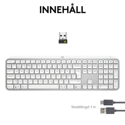 Logitech MX Keys S Trådlöst tangentbord Pale Grey