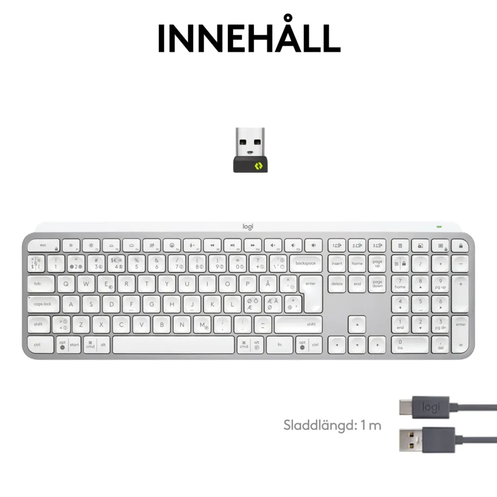 Logitech MX Keys S Trådlöst tangentbord Pale Grey