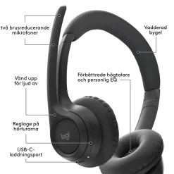 Logitech Zone 300 Trådlöst headset Graphite