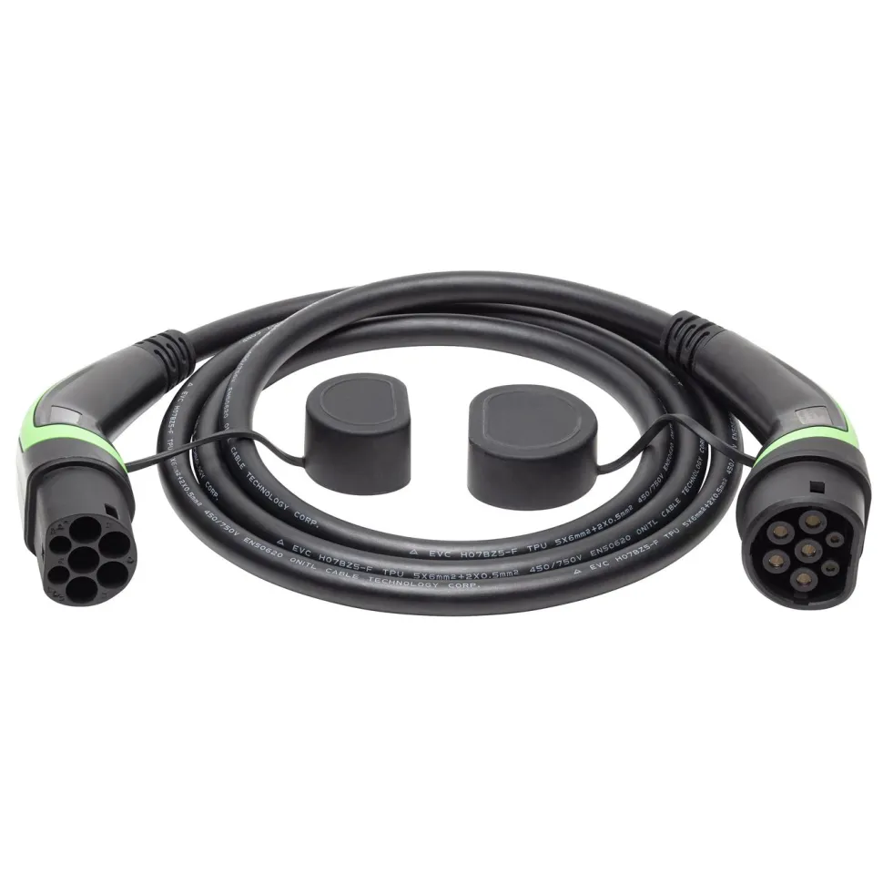 Luxorparts BEV Typ 2 Laddkabel för elbil 22 kW 3 fas 2,5 m