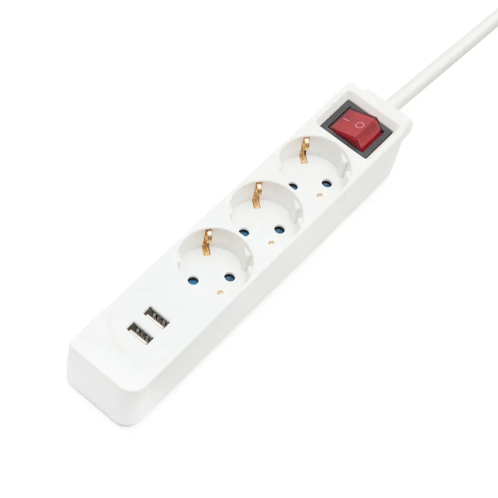 Luxorparts Grenuttag med USB-portar 3 uttag