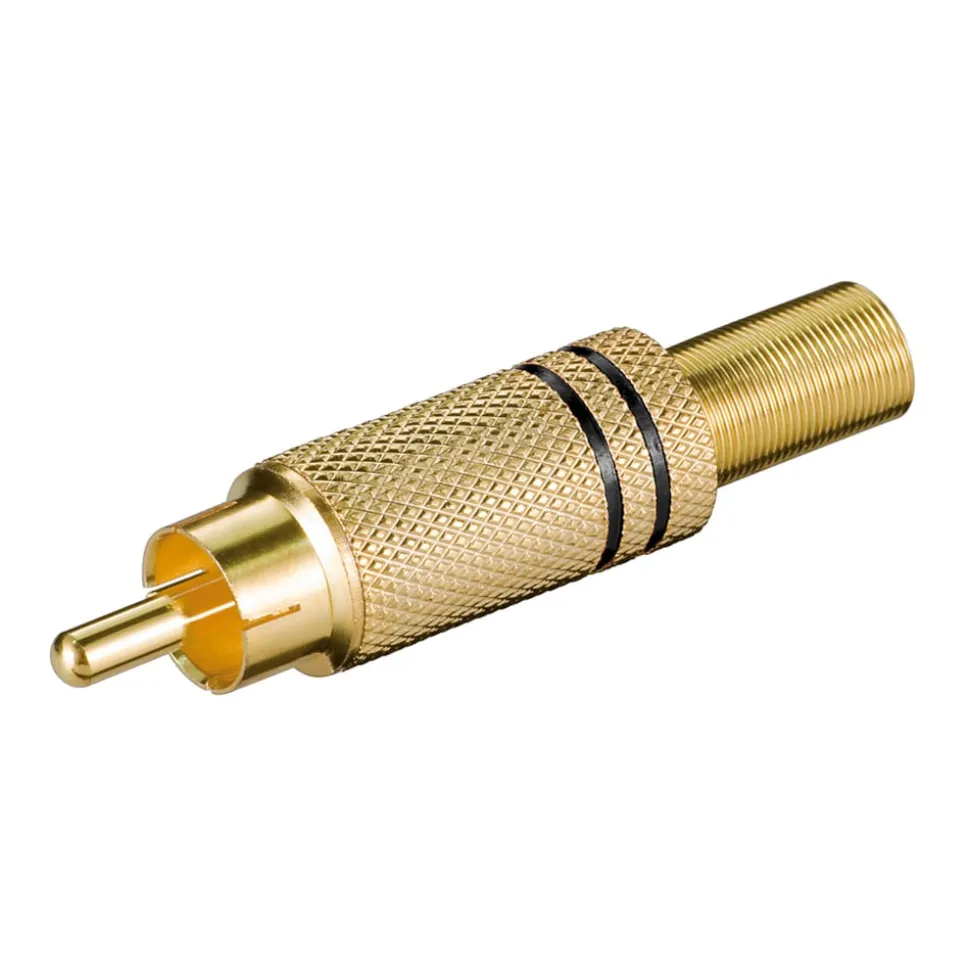 Luxorparts Guldpläterad RCA-kontakt Hane Svart