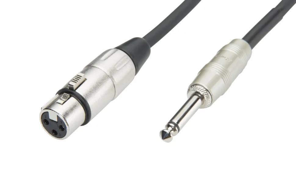 Luxorparts Mikrofonkabel XLR till 6,3 mm 3 m, Svart