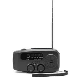 Luxorparts Nödradio med USB-, vev- och solcellsladdning