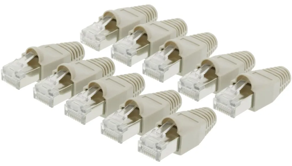Luxorparts STP-modulkontakt RJ45 Cat.6 med böjskydd 10-pack