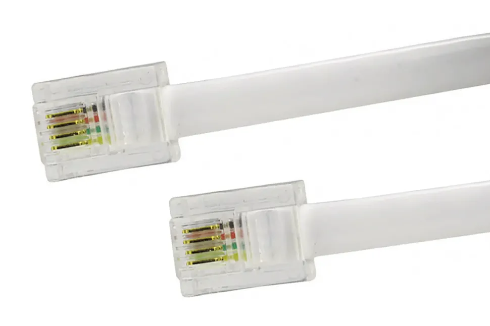 Luxorparts Telefonkabel RJ11 till RJ11 vit 2 m