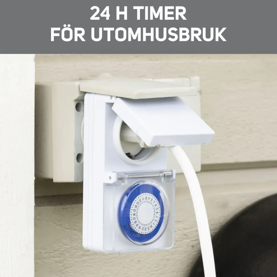 Luxorparts Timer för utomhusbruk 24 h