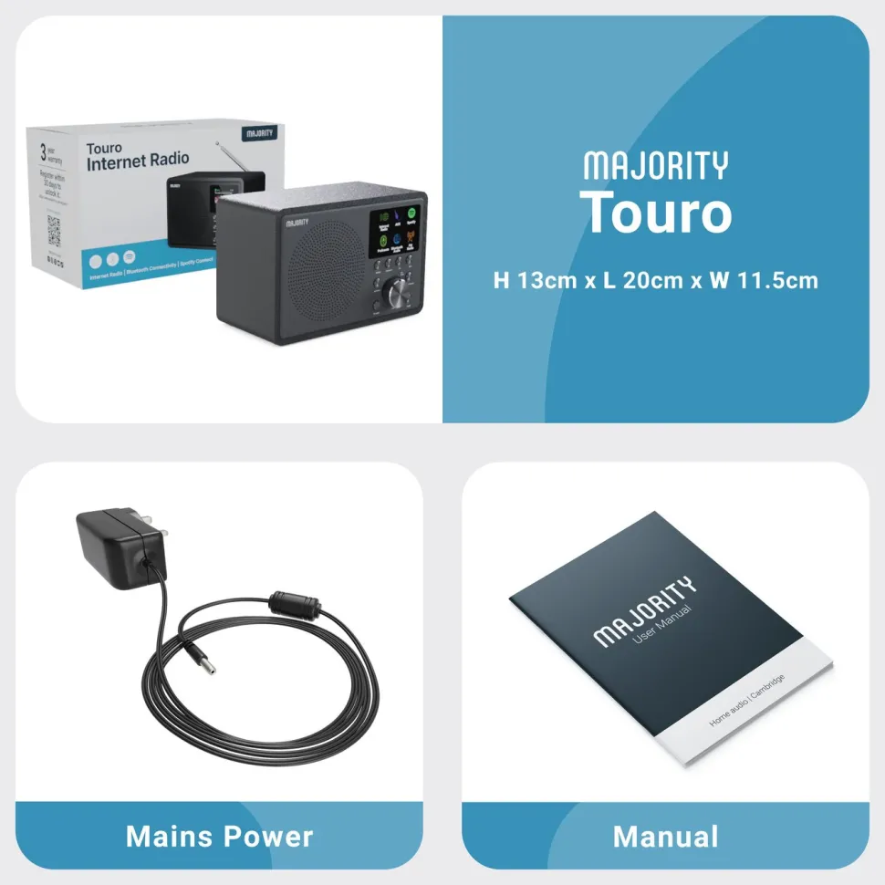 Majority Touro Internet Radio med Wifi och AM/FM
