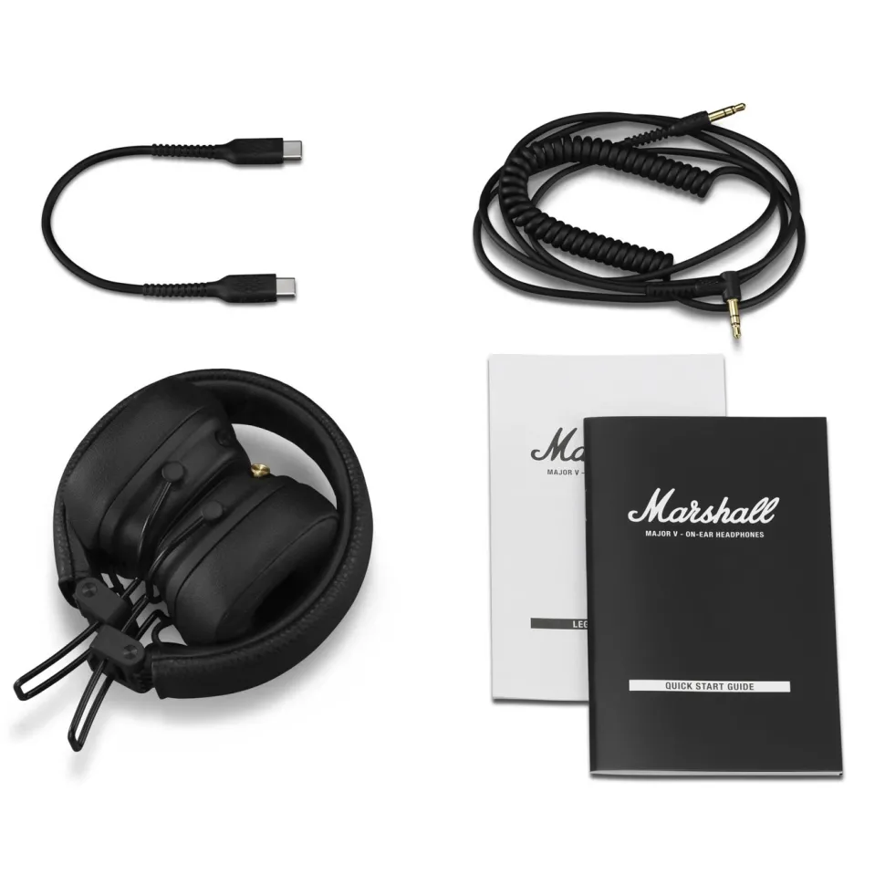 Marshall Major V trådlösa on-ear-hörlurar Black