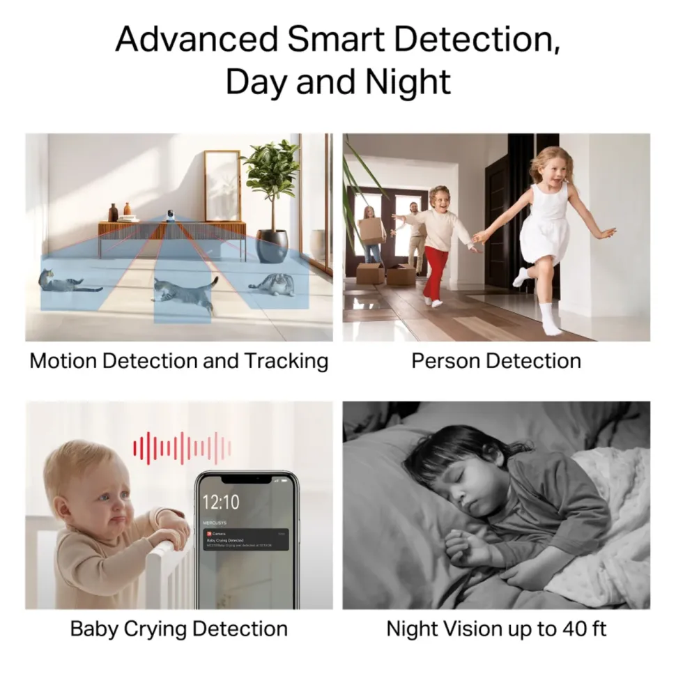 Mercusys MC210 – Pan/Tilt Home Security Wi-Fi Övervakningskamera