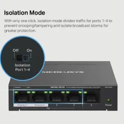 Mercusys MS105GP 5-portars gigabitswitch med POE+