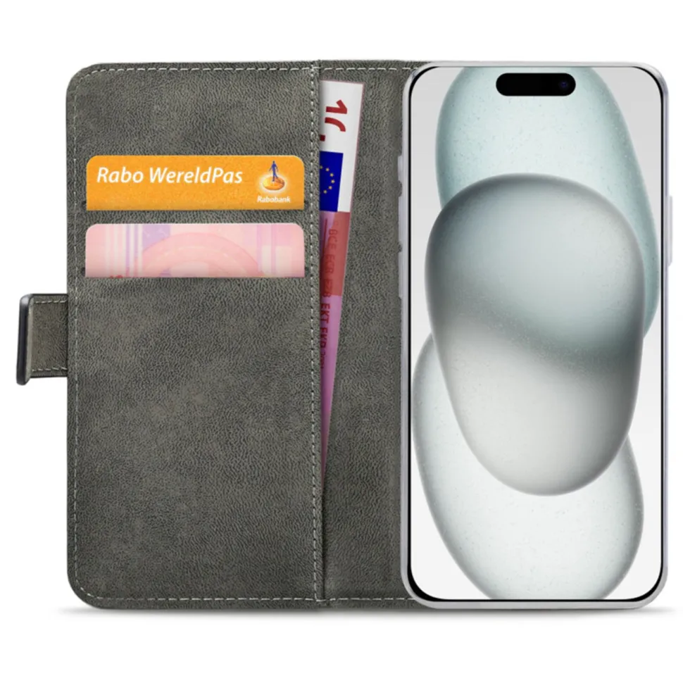 Mobilize Classic Gelly Wallet Book Case – Mobilskal för iPhone 15 Plus Svart