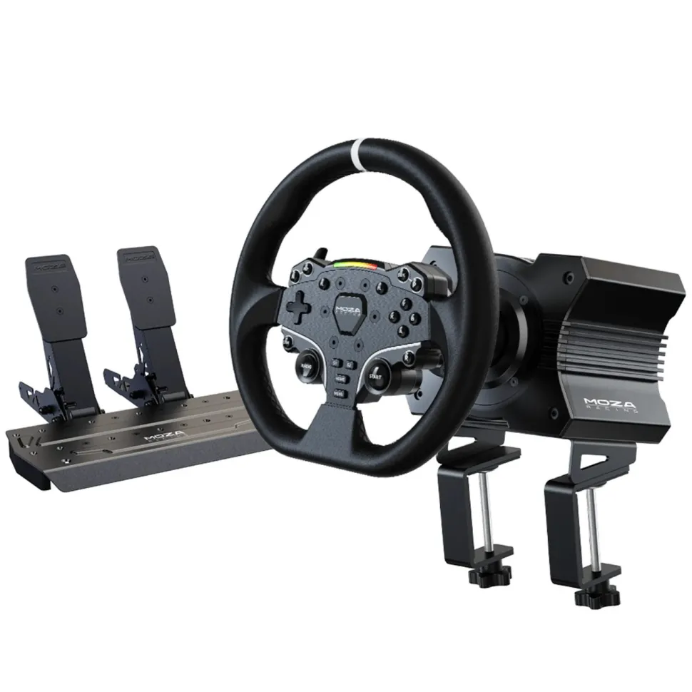 MOZA Racing R5 racingsimulator med ratt och pedaler