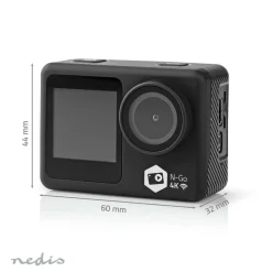 Nedis 4K-actionkamera med två skärmar