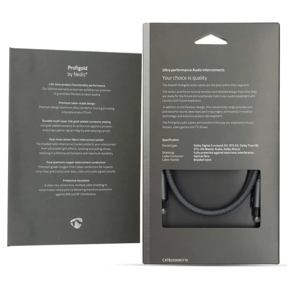 Nedis Optisk ljudkabel Toslink 1 m