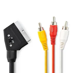 Nedis SCART-kabel – 3xRCA med switch