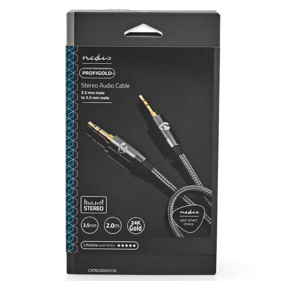 Nedis Stereoljudkabel 3,5 mm hane till hane 2 m