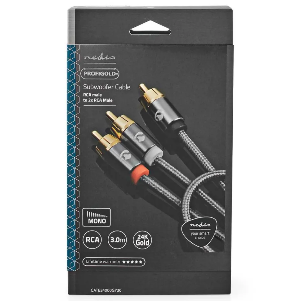 Nedis Subwooferkabel RCA till 2x RCA 3 m
