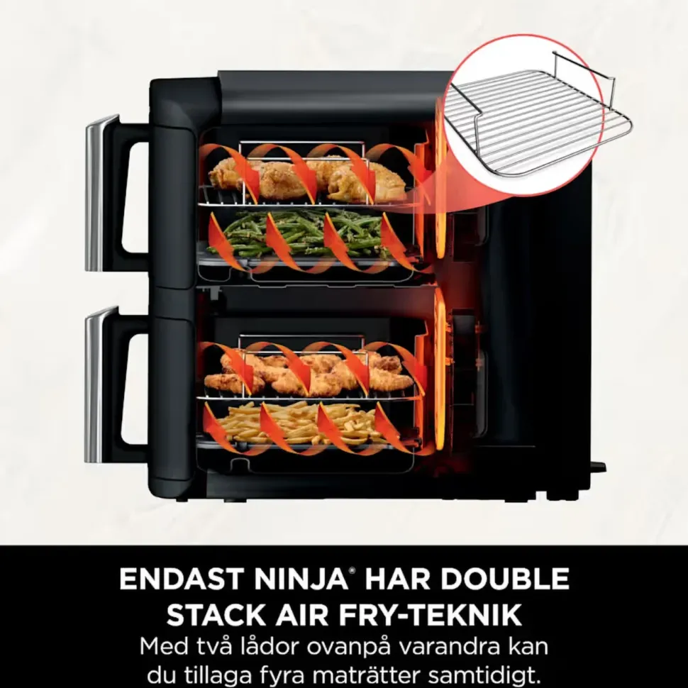 Ninja Stacked Dual Zone varmluftsfritös 7,6 L