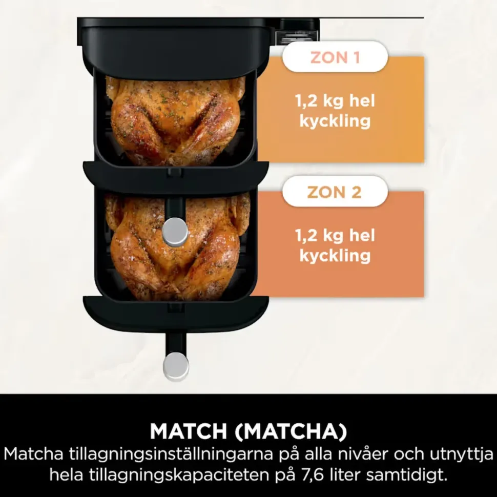 Ninja Stacked Dual Zone varmluftsfritös 7,6 L