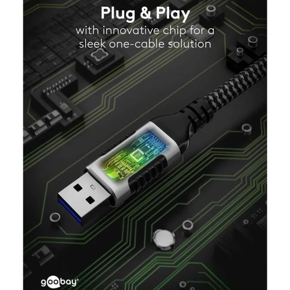 Nätverkskabel med USB-anslutning USB-A 2 m